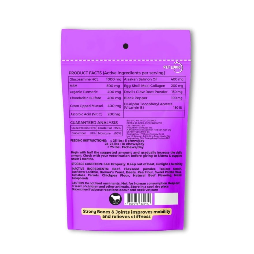 PETLOGIC Strong Bones & Joints Supplement Beef 40g