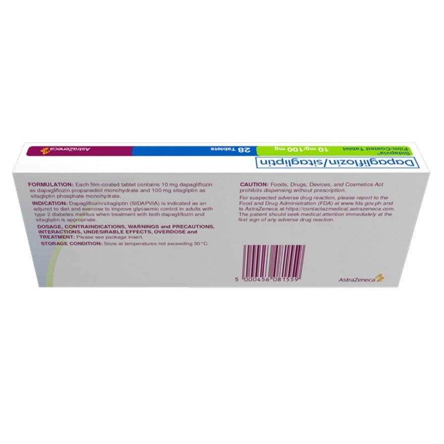 SIDAPVIA 10mg/100mg Film Coated Tablet Sold Per Piece [PRESCRIPTION REQUIRED]