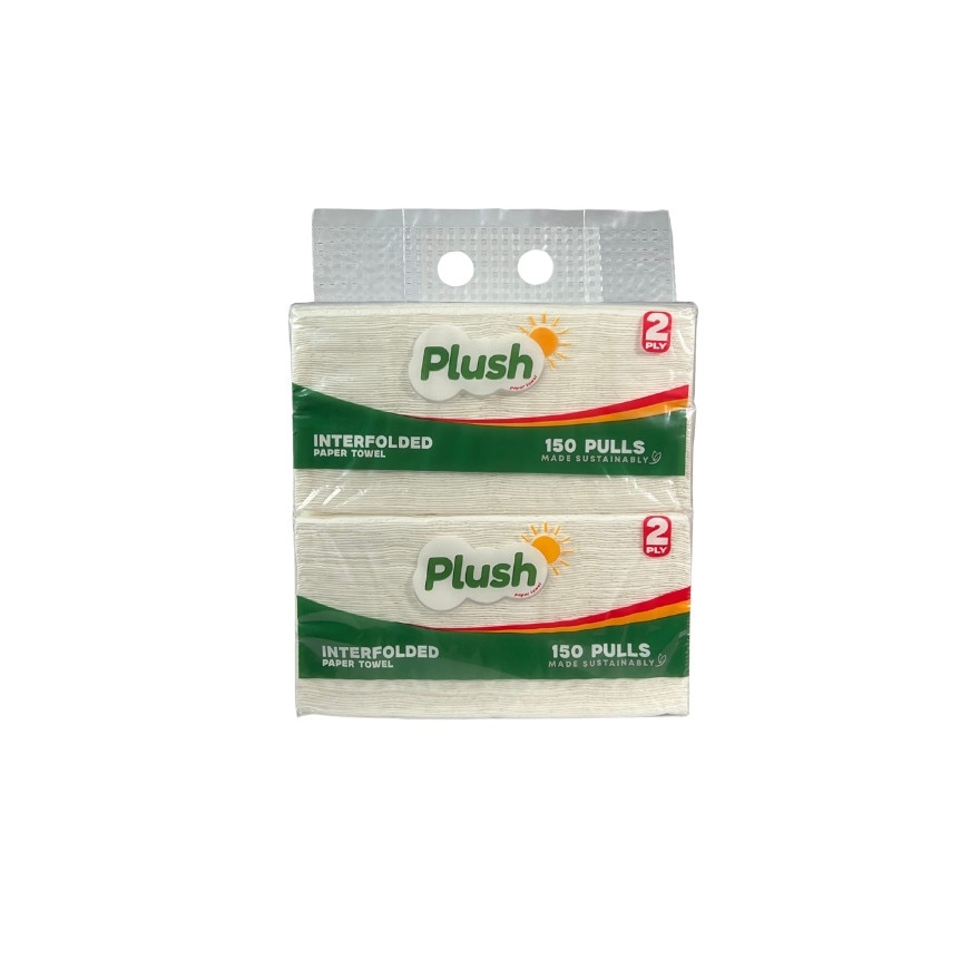 PLUSH Interfolded Kitchen Towel 2 ply 2 packs with FREE Kitchen Towel Roll