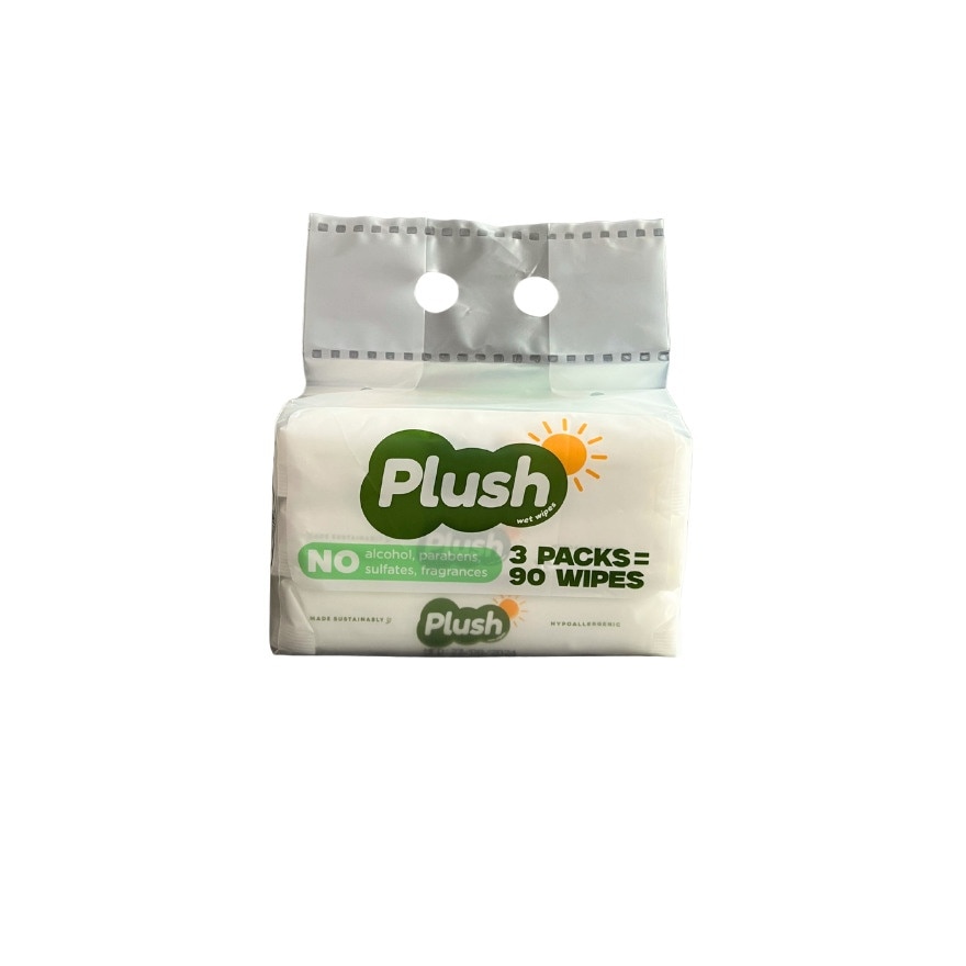 PLUSH Travel Pack Buy PLUSH Wet Wipes 30s Pack of 3 + FREE Cotton Buds 400 tips