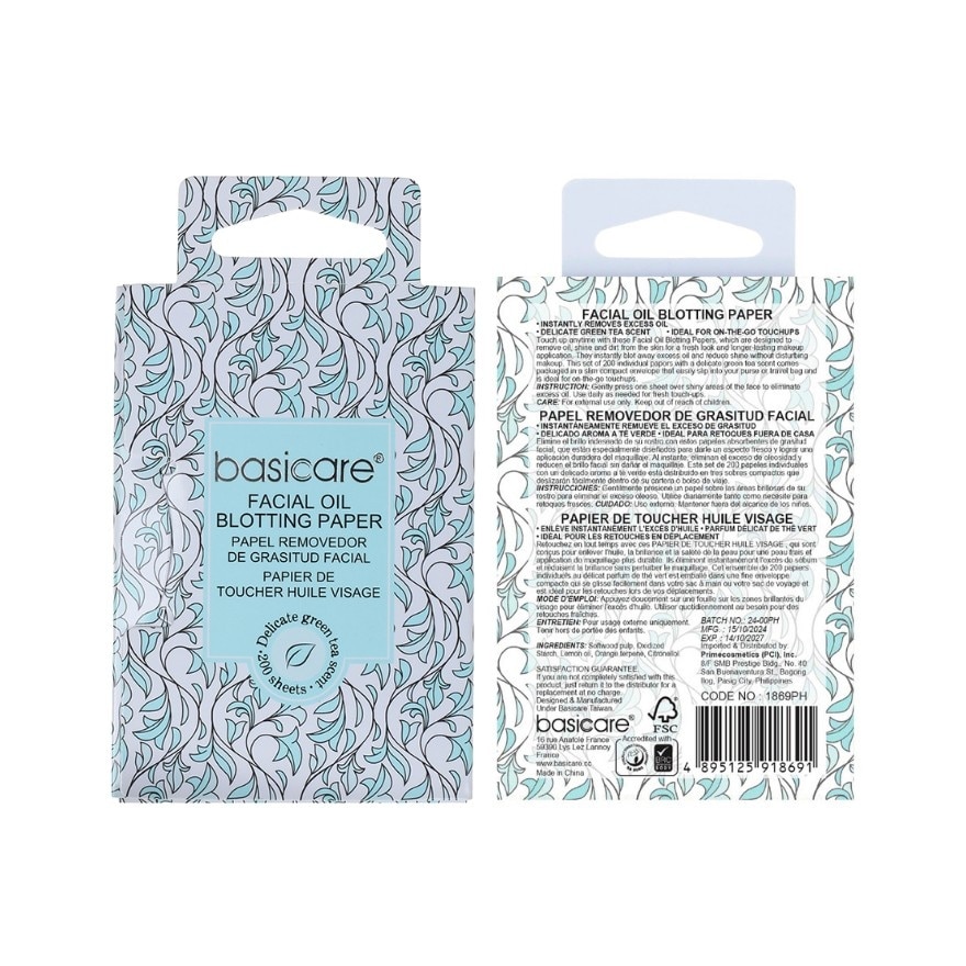 BASICARE Facial Oil Blotting Paper Green Tea image