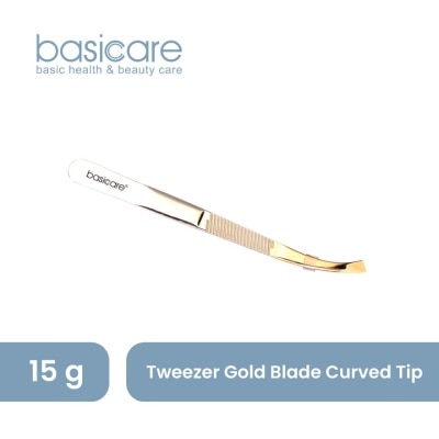 BASICARE BASICARE Tweezer Gold Blade Curved Tip image