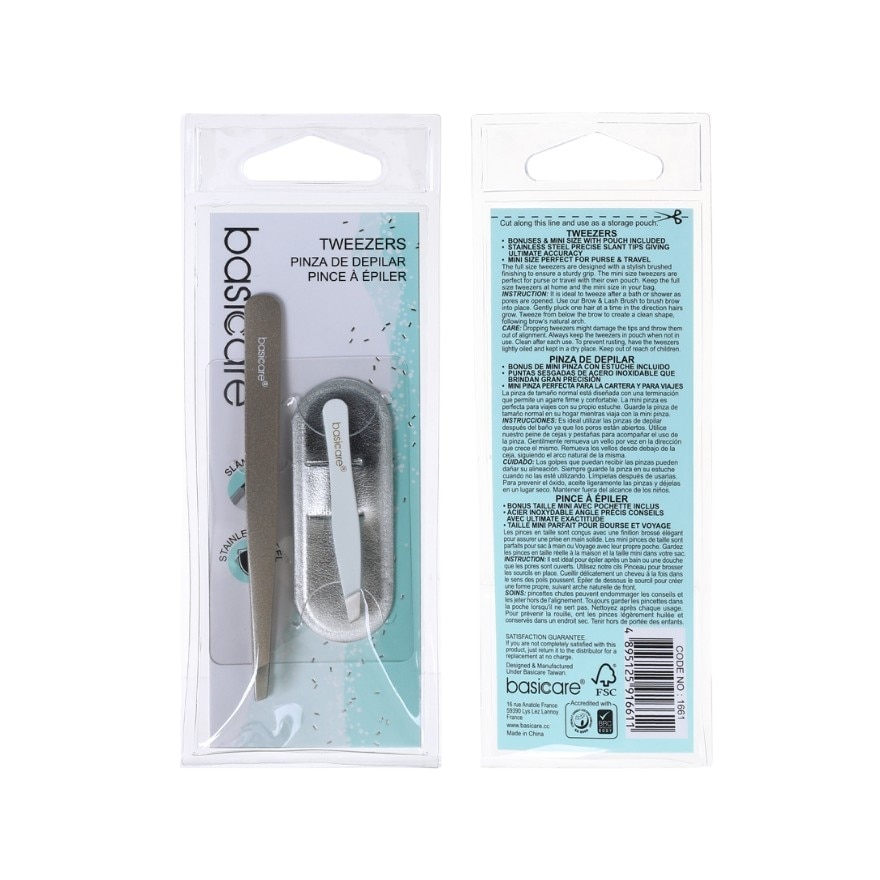 BASICARE Duo Slant Tweezer With Pouch image