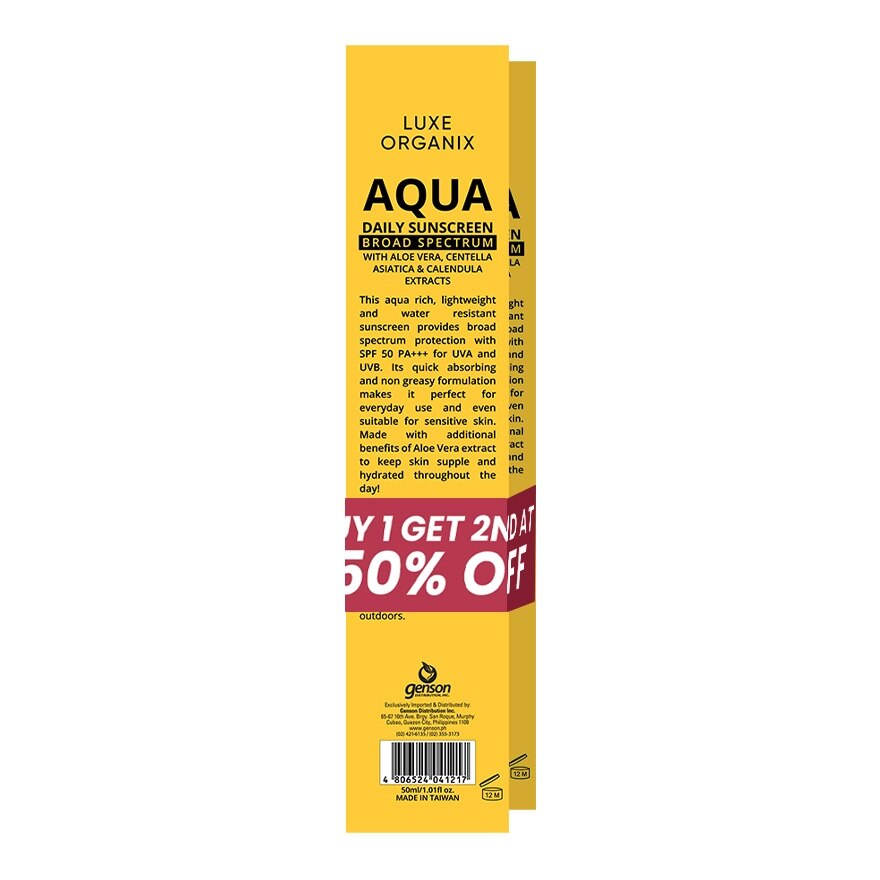 LUXE ORGANIX Aqua Daily Sunscreen 50ml