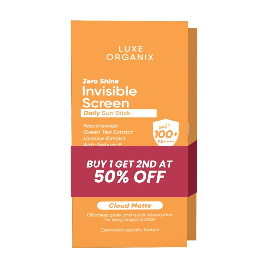 LUXE ORGANIX Zero Shine Invisible Screen Daily Sun Stick 20g