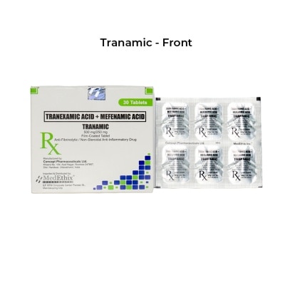 TRANAMIC - TRANAMIC 500mg/250mg Film Coated Tablet Sold Per Piece [PRESCRIPTION REQUIRED]