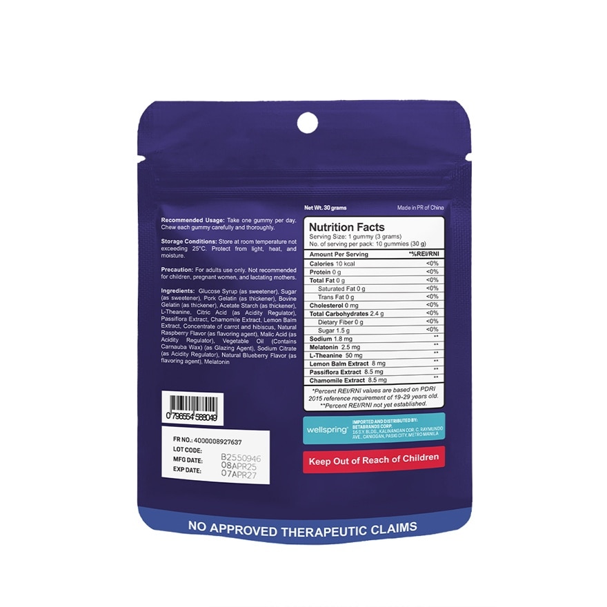 WELLSPRING Extra Snooze Gummies 10s