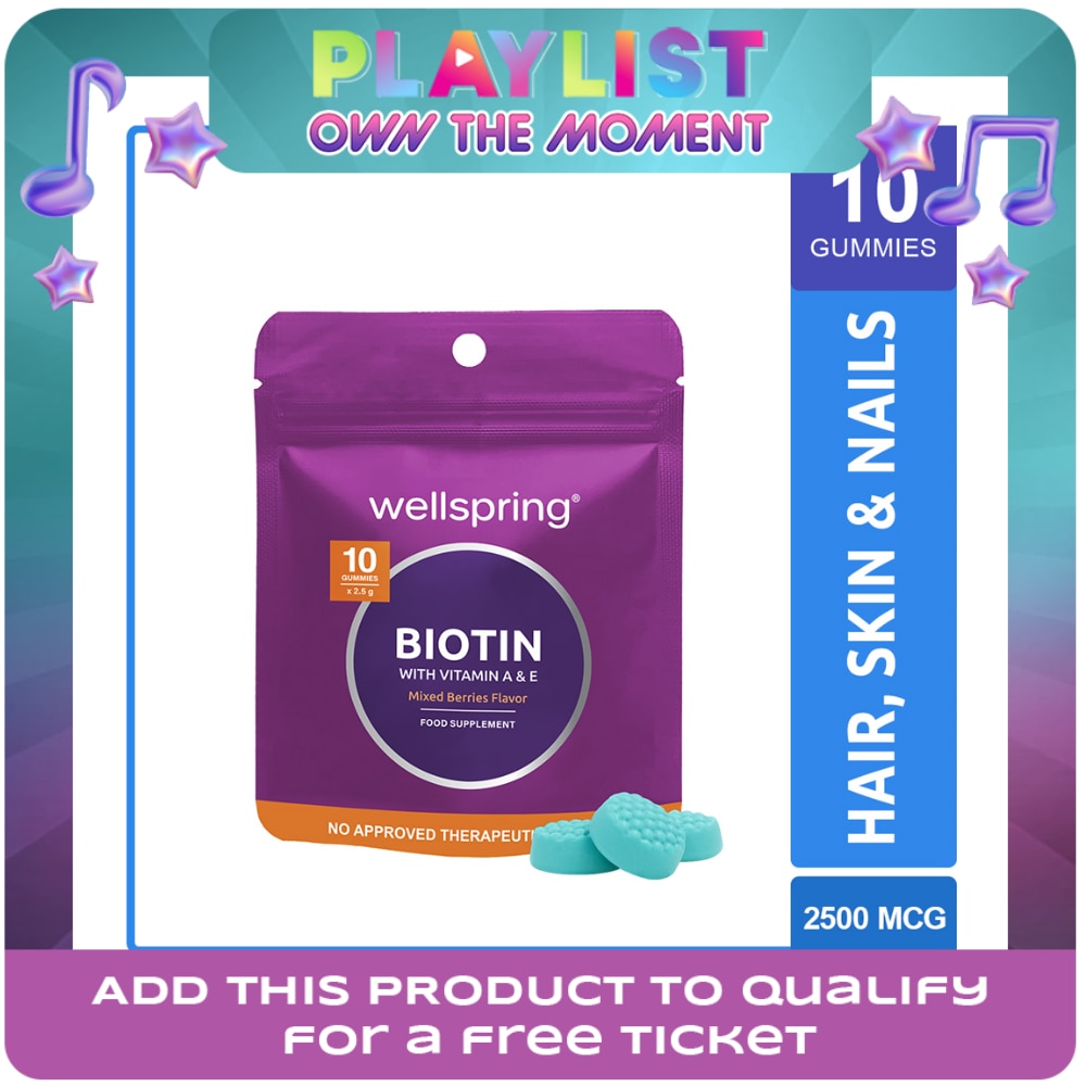 WELLSPRING Biotin with Vitamin A & E Gummies 10s