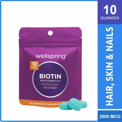 WELLSPRING WELLSPRING Biotin with Vitamin A & E Gummies 10s