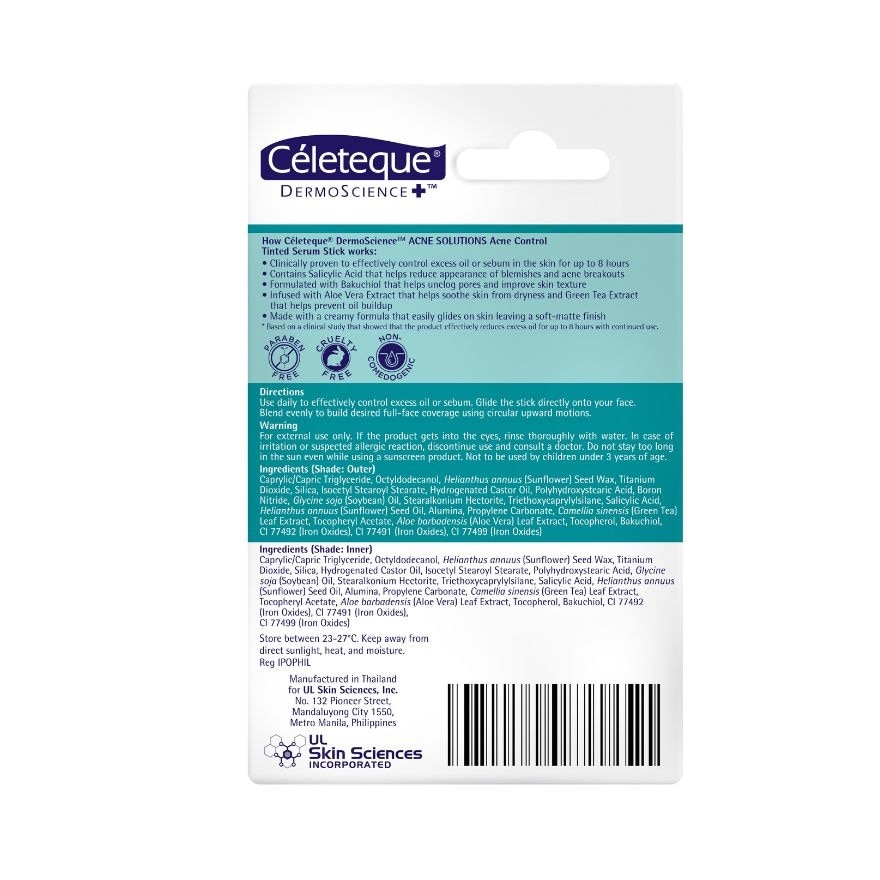 CELETEQUE DermoScience+ Acne Control Tinted Serum Stick 10g image