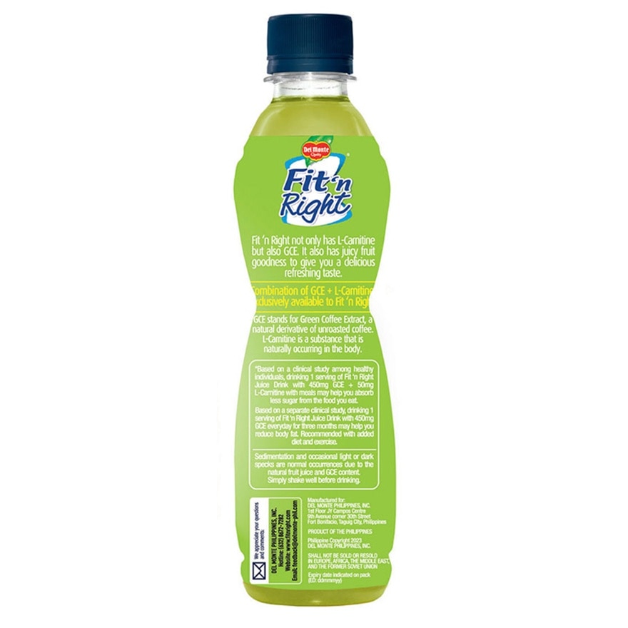 DEL MONTE Fit N Right Green Apple 330ml