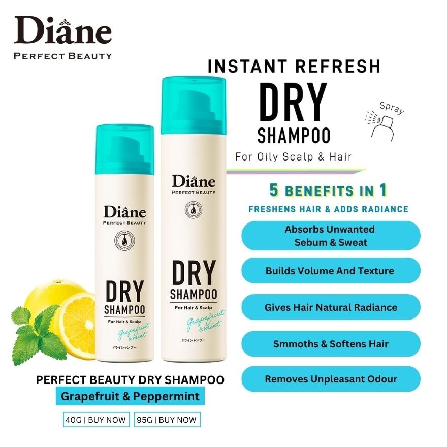 MOIST DIANE Dry Shampoo Grapefruit & Mint 95g