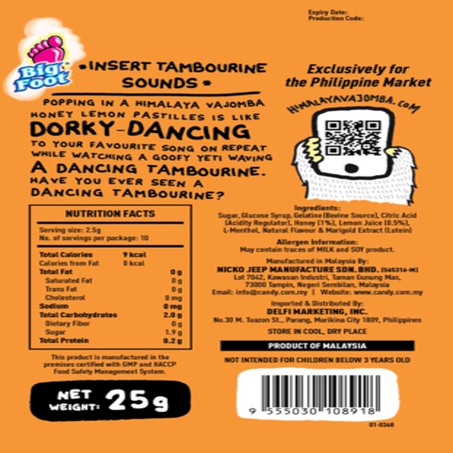 HIMALAYA Vajomba Honey Lemon Pastilles 25g