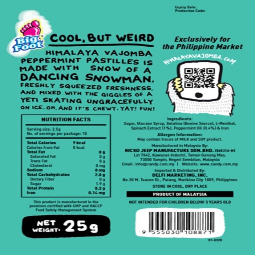 HIMALAYA Vajomba Peppermint Pastilles 25g