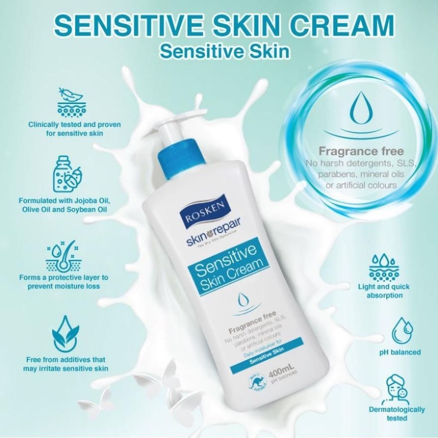 ROSKEN Sensitive Skin Cream Pump 400ml
