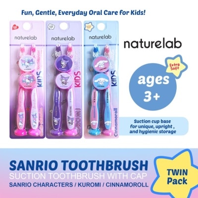 NATURELAB NATURELAB Sanrio Suction Toothbrush with Cap Twin Pack Ages 3+