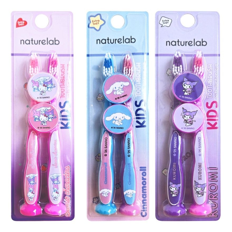 NATURELAB Sanrio Suction Toothbrush with Cap Twin Pack Ages 3+