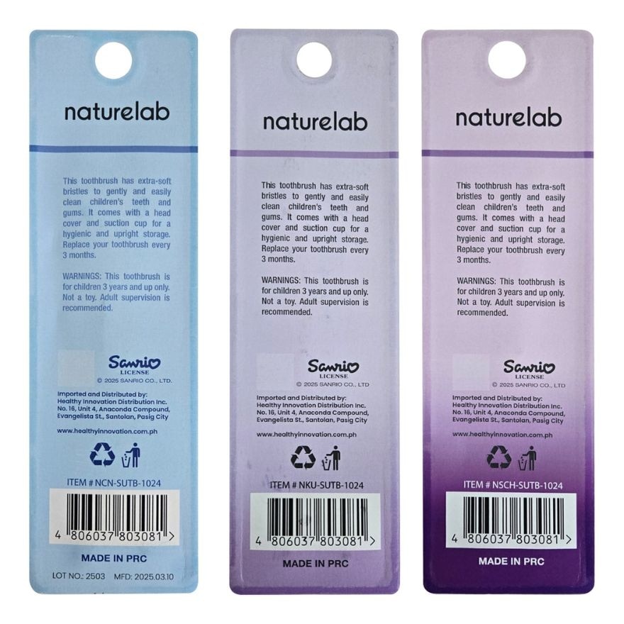 NATURELAB Sanrio Suction Toothbrush with Cap Twin Pack Ages 3+
