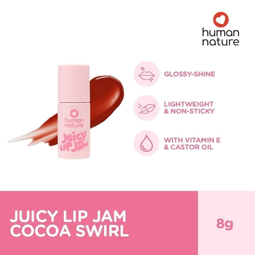 HUMAN NATURE Juicy Lip Jam Cocoa Swirl 8g