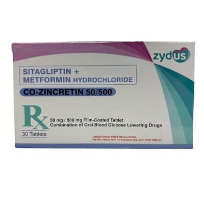 CO ZINCRETIN CO-ZINCRETIN 50mg/500mg Film-Coated Tablet Sold Per Piece [PRESCRIPTION REQUIRED]
