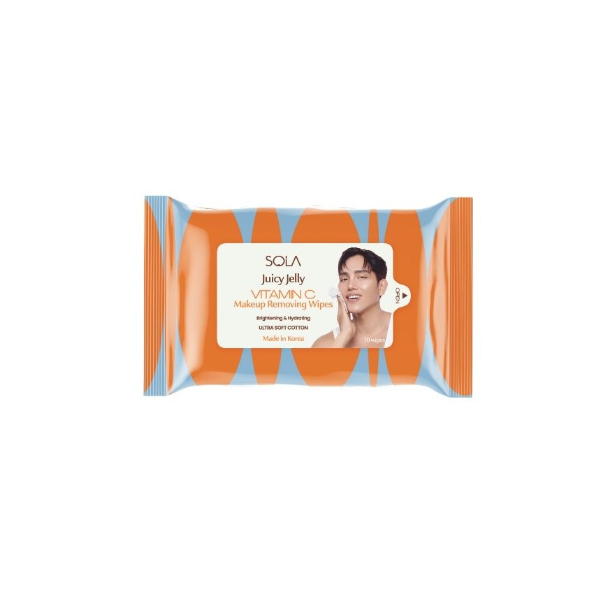 SOLA Juicy Jelly Vitamin C Makeup Removing Wipes 10s