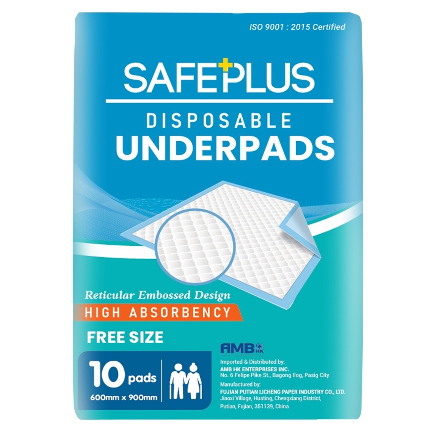 SAFEPLUS Disposable Underpads Anti-Bacterial 10s