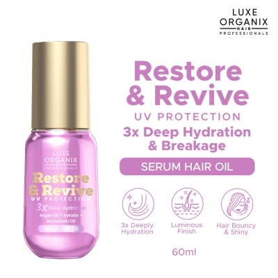 LUXE ORGANIX LUXE ORGANIX Restore & Revive Serum Hair Oil Argan Oil + Keratin + Murumuru Oil 60ml