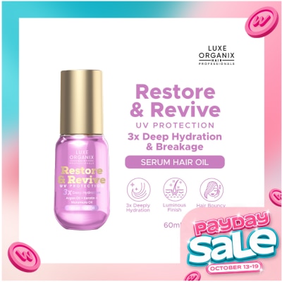 LUXE ORGANIX LUXE ORGANIX Restore & Revive Serum Hair Oil Argan Oil + Keratin + Murumuru Oil 60ml image