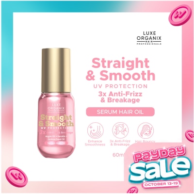 LUXE ORGANIX LUXE ORGANIX Straight & Smooth UV Protection 3x Anti Frizz Argan Oil + Keratin + Quinoa Seed Oil Serum Hair Oil 60ml image