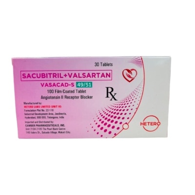 VASACAD S - VASACAD-S 100mg Film Coated Tablet Sold Per Piece [PRESCRIPTION REQUIRED]