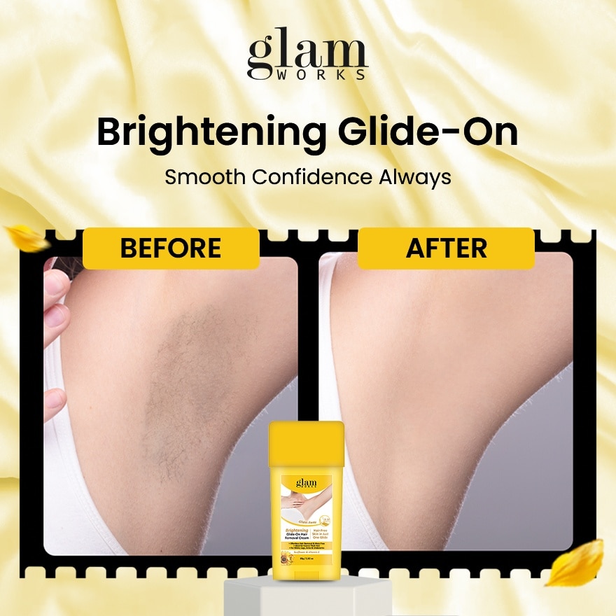 GLAMWORKS Hair Remover Glide on Cream Sunflower & Vitamin E 80g