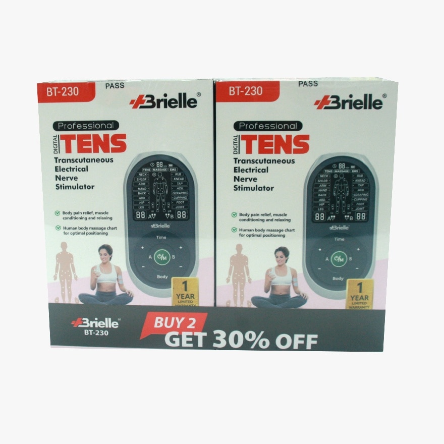 BRIELLE Digital TENS BT-230 Bundle Buy2 GET30% OFF