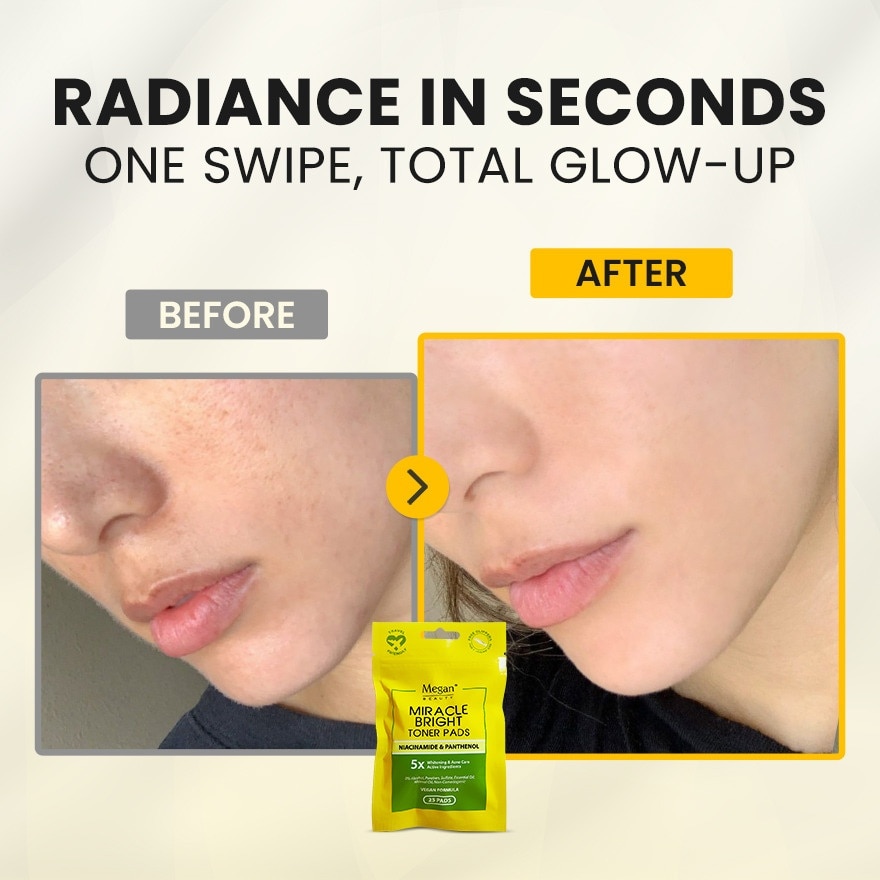 MEGAN Miracle Bright Toner Pads Niacinamide & Panthenol 25 Pads