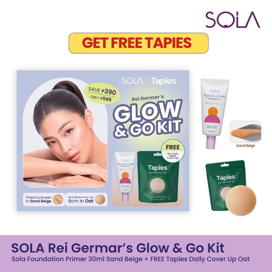 SOLA x Tapies Rei Germars Glow & Go Kit Primer 30ml Sand Beige + FREE Nipple Cover Up Oat image