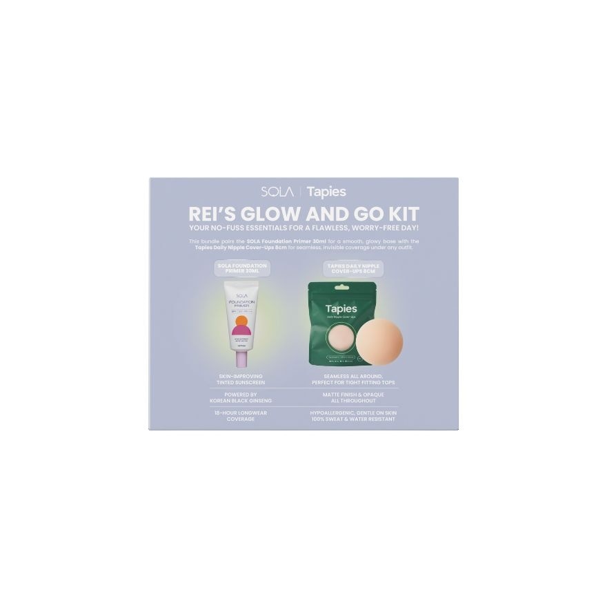 SOLA x Tapies Rei Germars Glow & Go Kit Primer 30ml Light Beige + FREE Nipple Cover Up Soy image