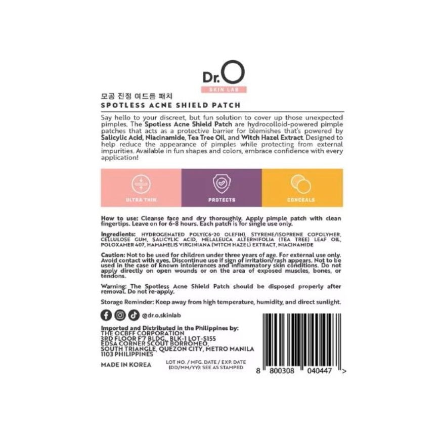 DR.O Skin Lab Acne Clear Shield Patch 24pcs