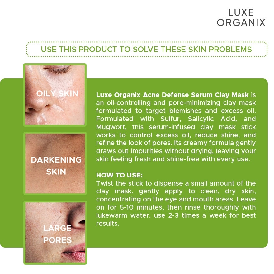 LUXE ORGANIX Acne Defense Mugwort Clay Mask 52g