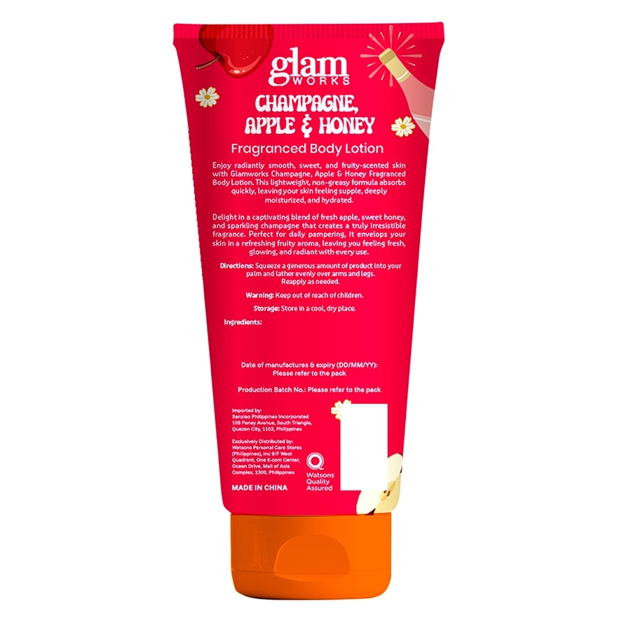 GLAMWORKS Champagne Apple & Honey Fragranced Body Lotion 400ml