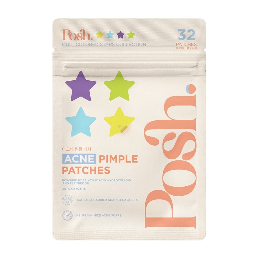 POSH SKIN Acne Pimple Patches Multicolor Stars 32pcs