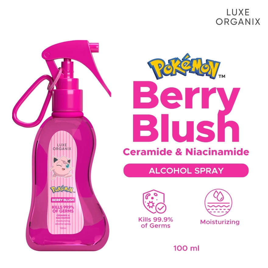 LUXE ORGANIX Pokémon Alcohol Spray Berry Blush 100ml