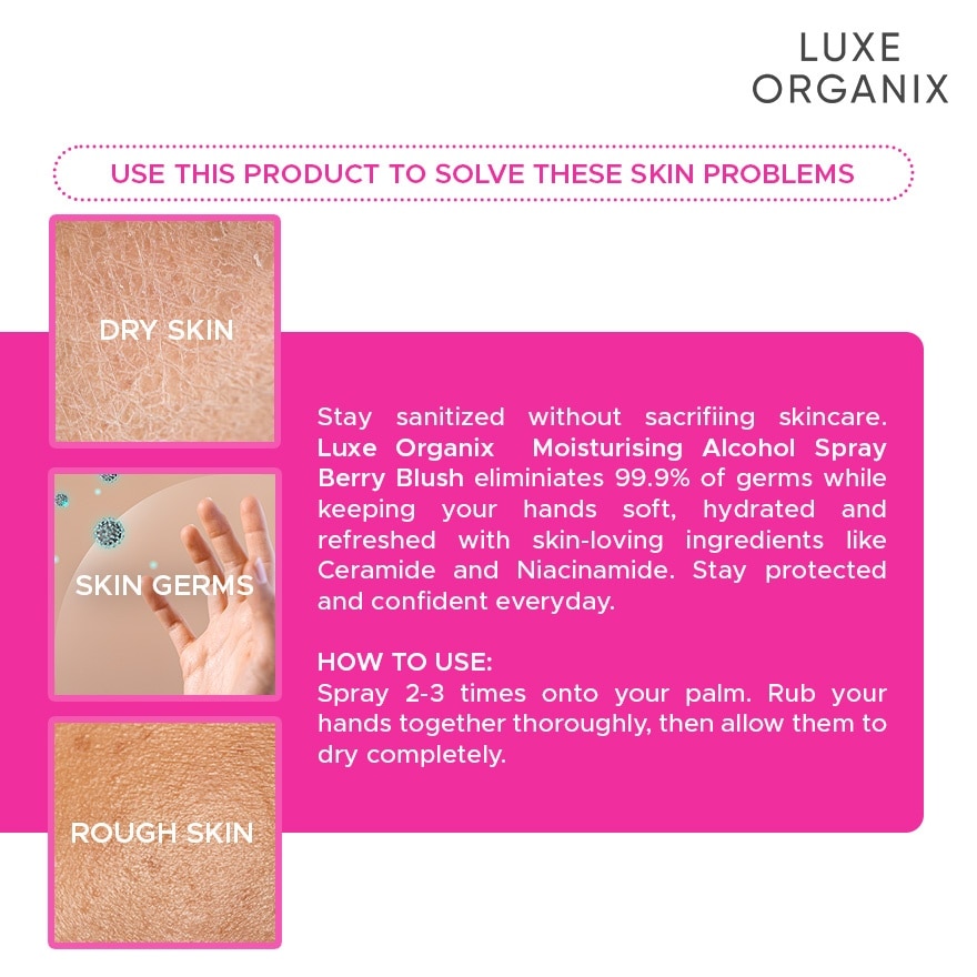 LUXE ORGANIX Pokémon Alcohol Spray Berry Blush 100ml