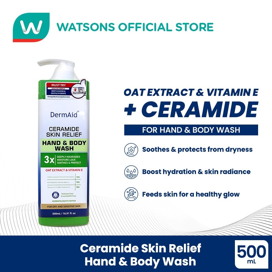 DERMAID Ceramide Skin Relief Hand & Body Wash 500ml