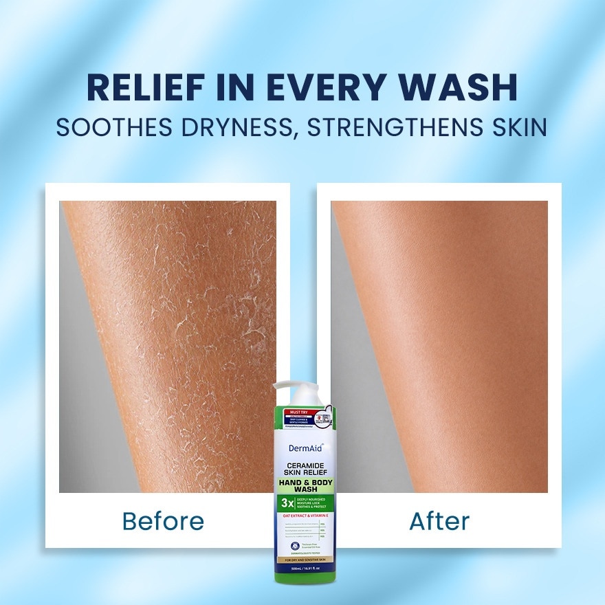 DERMAID Ceramide Skin Relief Hand & Body Wash 500ml