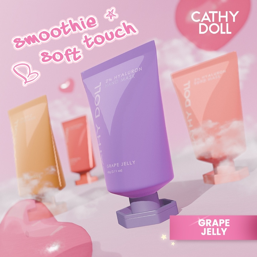 CATHY DOLL Ups Hyaluron Hand Mask Grape Jelly 60g