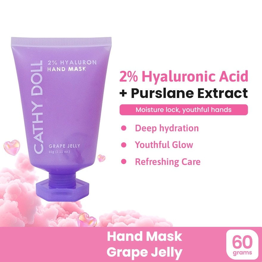 CATHY DOLL Ups Hyaluron Hand Mask Grape Jelly 60g