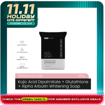 DERMOREPUBLIQ DERMOREPUBLIQ Dermobody Kojic Acid Dipalmitate + Glutathione + Alpha Arbutin Whitening Soap 135g image