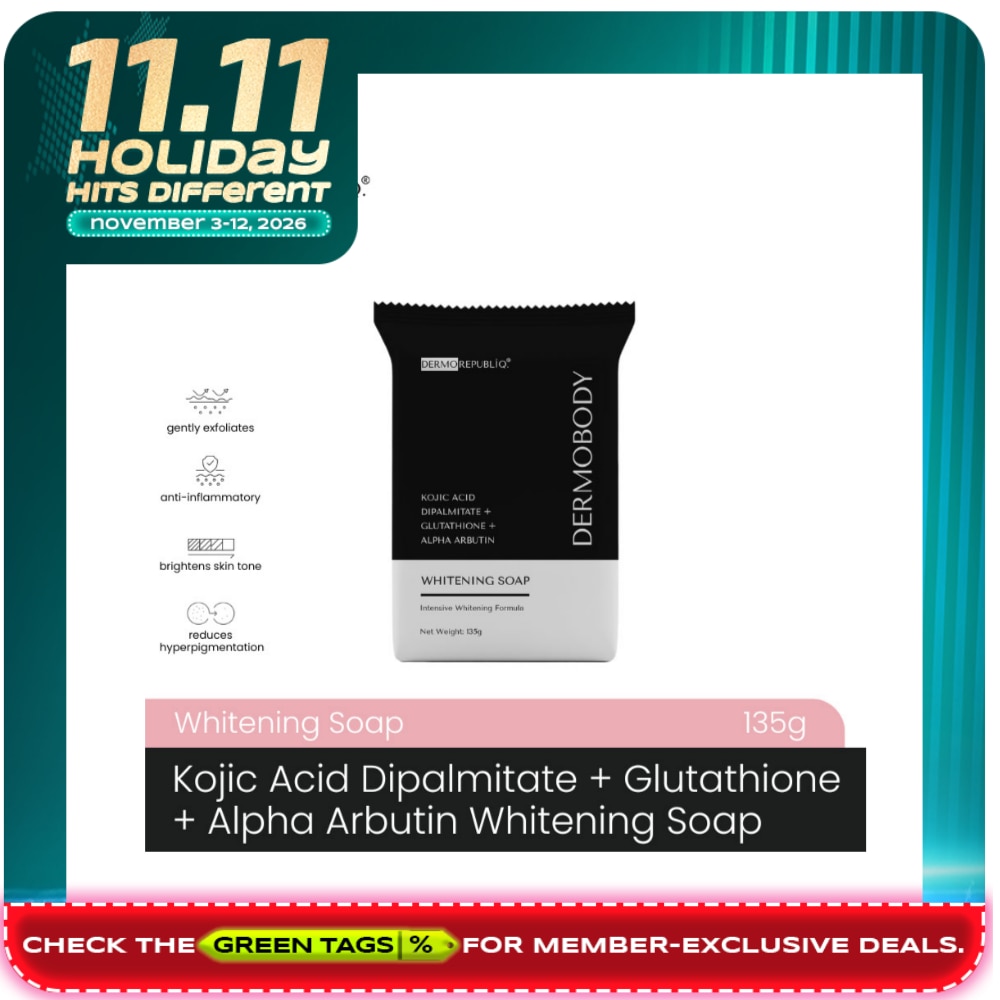 DERMOREPUBLIQ Dermobody Kojic Acid Dipalmitate + Glutathione + Alpha Arbutin Whitening Soap 135g image