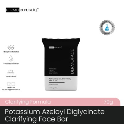 DERMOREPUBLIQ - DERMOREPUBLIQ Dermoface Potassium Azeloyl Diglycinate Clarifying Oil Control for Acne Prone Soap Bar 70g