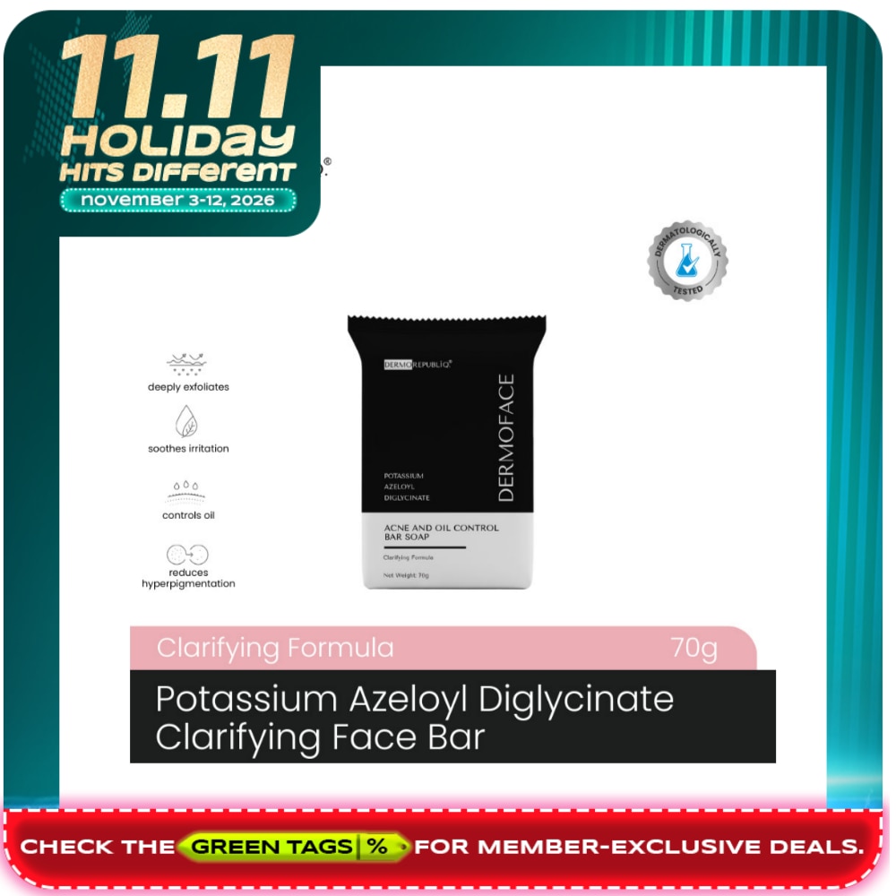 DERMOREPUBLIQ Dermoface Potassium Azeloyl Diglycinate Clarifying Oil Control for Acne Prone Soap Bar 70g image