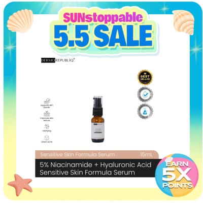 DERMOREPUBLIQ - DERMOREPUBLIQ 5% Niacinamide + Hyaluronic Acid Sensitive Skin Formula Serum 15ml